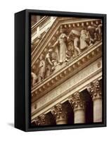 Detail of the New York Stock Exchange Facade, Manhattan, New York City, USA-Nigel Francis-Framed Stretched Canvas