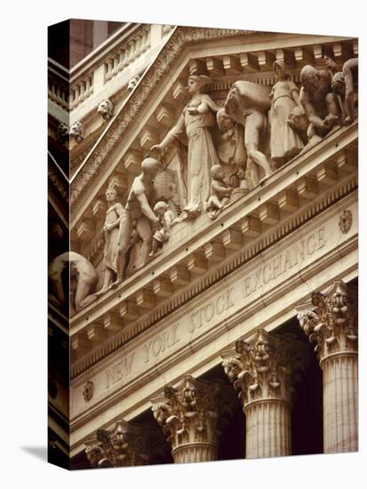 Detail of the New York Stock Exchange Facade, Manhattan, New York City, USA-Nigel Francis-Stretched Canvas