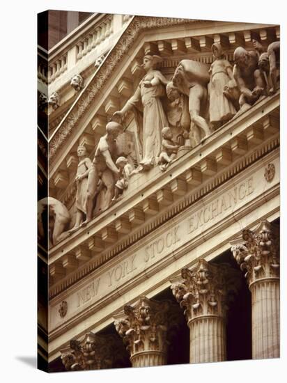 Detail of the New York Stock Exchange Facade, Manhattan, New York City, USA-Nigel Francis-Stretched Canvas