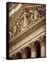 Detail of the New York Stock Exchange Facade, Manhattan, New York City, USA-Nigel Francis-Framed Stretched Canvas