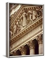 Detail of the New York Stock Exchange Facade, Manhattan, New York City, USA-Nigel Francis-Framed Photographic Print