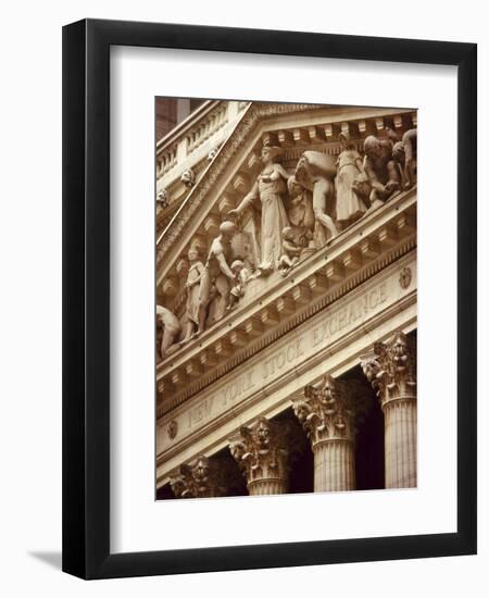 Detail of the New York Stock Exchange Facade, Manhattan, New York City, USA-Nigel Francis-Framed Photographic Print