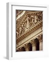 Detail of the New York Stock Exchange Facade, Manhattan, New York City, USA-Nigel Francis-Framed Photographic Print