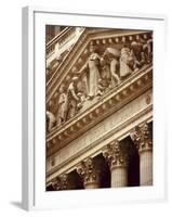 Detail of the New York Stock Exchange Facade, Manhattan, New York City, USA-Nigel Francis-Framed Photographic Print