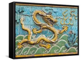 Detail of the Nine Dragons Screen, Palace of Tranquility and Longevity, Forbidden City, Beijing, Ch-Neale Clark-Framed Stretched Canvas