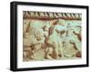 Detail of the North Frieze of the Siphnian Treasury Depicting Gods Fighting Giants, circa 525 BC-null-Framed Giclee Print