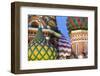 Detail of the Onion Domes of St. Basil's Cathedral in Red Square, Moscow, Russia, Europe-Martin Child-Framed Photographic Print