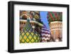 Detail of the Onion Domes of St. Basil's Cathedral in Red Square, Moscow, Russia, Europe-Martin Child-Framed Photographic Print