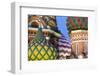 Detail of the Onion Domes of St. Basil's Cathedral in Red Square, Moscow, Russia, Europe-Martin Child-Framed Photographic Print
