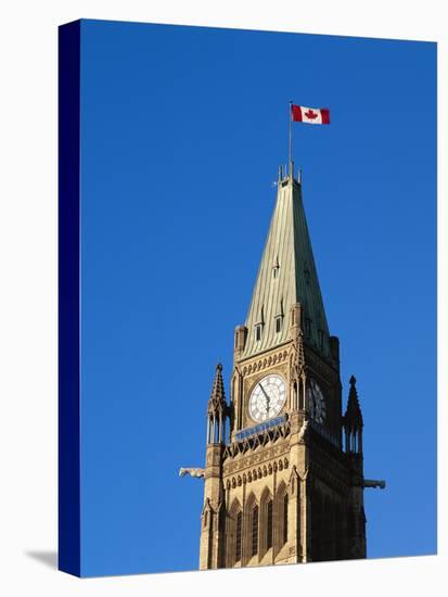 Detail of the Peace Tower, Ottawa, Ontario, Canada-Walter Bibikow-Stretched Canvas