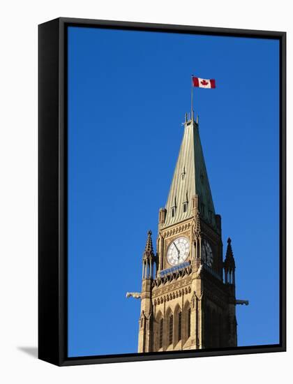 Detail of the Peace Tower, Ottawa, Ontario, Canada-Walter Bibikow-Framed Stretched Canvas