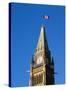 Detail of the Peace Tower, Ottawa, Ontario, Canada-Walter Bibikow-Stretched Canvas