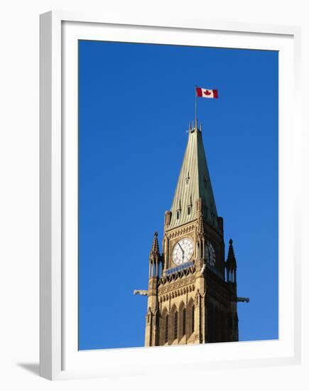 Detail of the Peace Tower, Ottawa, Ontario, Canada-Walter Bibikow-Framed Premium Photographic Print