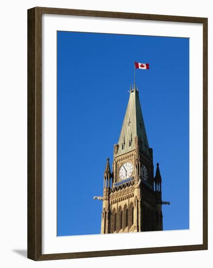 Detail of the Peace Tower, Ottawa, Ontario, Canada-Walter Bibikow-Framed Premium Photographic Print