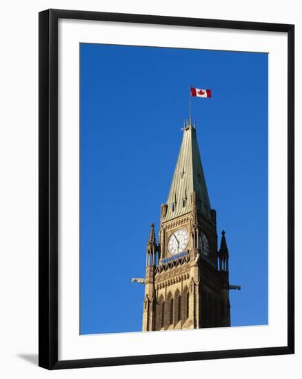 Detail of the Peace Tower, Ottawa, Ontario, Canada-Walter Bibikow-Framed Premium Photographic Print