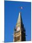 Detail of the Peace Tower, Ottawa, Ontario, Canada-Walter Bibikow-Mounted Premium Photographic Print