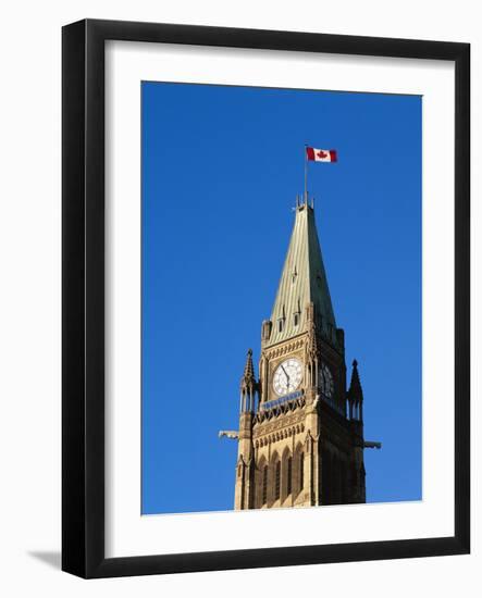 Detail of the Peace Tower, Ottawa, Ontario, Canada-Walter Bibikow-Framed Photographic Print