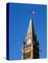 Detail of the Peace Tower, Ottawa, Ontario, Canada-Walter Bibikow-Stretched Canvas