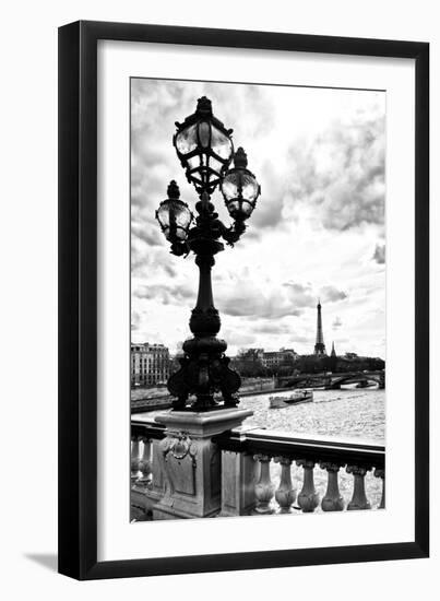 Detail of the Pont  Alexander III bridge - with the Eiffel Tower in the background - Seine River --Philippe Hugonnard-Framed Photographic Print