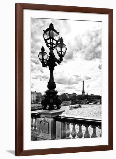 Detail of the Pont  Alexander III bridge - with the Eiffel Tower in the background - Seine River --Philippe Hugonnard-Framed Photographic Print