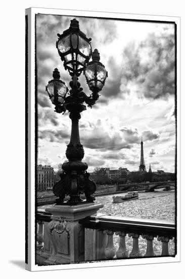 Detail of the Pont  Alexander III bridge - with the Eiffel Tower in the background - Seine River --Philippe Hugonnard-Stretched Canvas