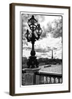 Detail of the Pont  Alexander III bridge - with the Eiffel Tower in the background - Seine River --Philippe Hugonnard-Framed Photographic Print