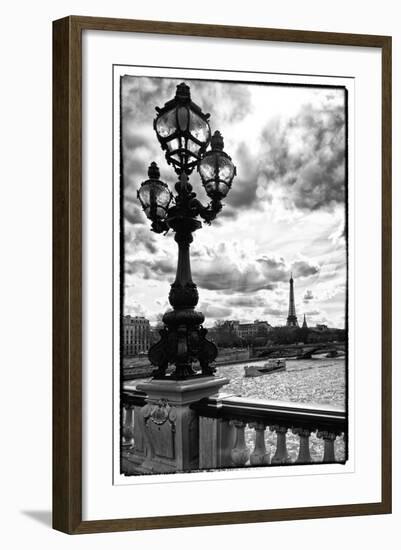 Detail of the Pont  Alexander III bridge - with the Eiffel Tower in the background - Seine River --Philippe Hugonnard-Framed Photographic Print