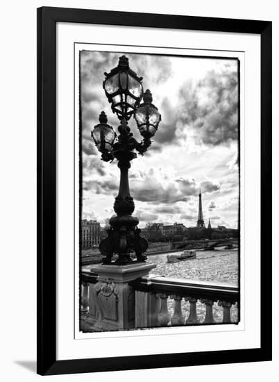 Detail of the Pont  Alexander III bridge - with the Eiffel Tower in the background - Seine River --Philippe Hugonnard-Framed Photographic Print