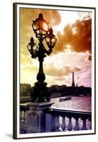 Detail of the Pont  Alexander III bridge - with the Eiffel Tower in the background - Seine River --Philippe Hugonnard-Framed Premium Photographic Print