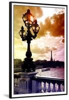 Detail of the Pont  Alexander III bridge - with the Eiffel Tower in the background - Seine River --Philippe Hugonnard-Framed Premium Photographic Print