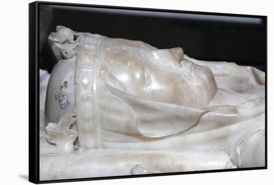 Detail of the recumbent effigy on the tomb of Isabella of Aragon wife of Philip III the bold-Godong-Framed Stretched Canvas