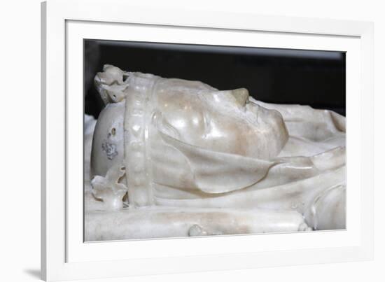 Detail of the recumbent effigy on the tomb of Isabella of Aragon wife of Philip III the bold-Godong-Framed Photographic Print