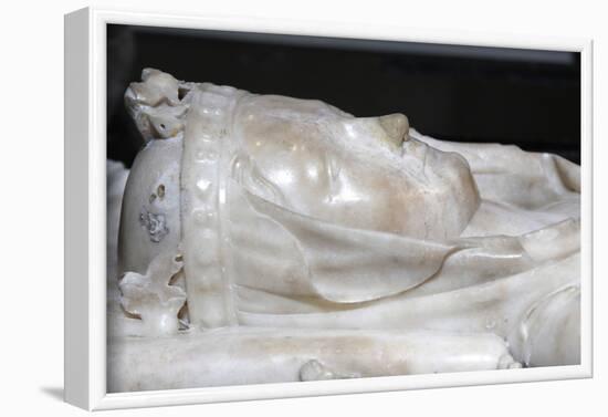 Detail of the recumbent effigy on the tomb of Isabella of Aragon wife of Philip III the bold-Godong-Framed Photographic Print