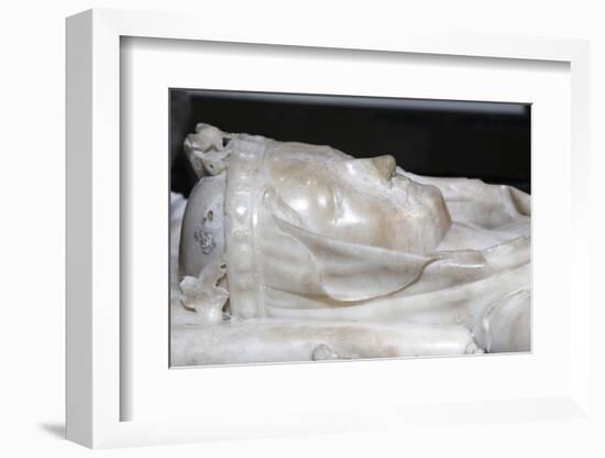 Detail of the recumbent effigy on the tomb of Isabella of Aragon wife of Philip III the bold-Godong-Framed Photographic Print