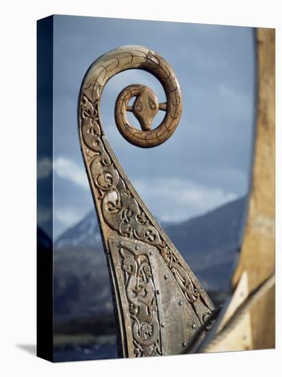 Detail of the Replica of a 9th Century Ad Viking Ship, Oseberg, Norway, Scandinavia, Europe-David Lomax-Stretched Canvas