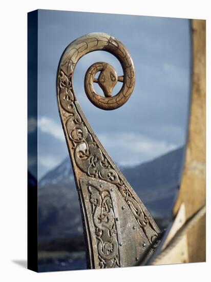 Detail of the Replica of a 9th Century Ad Viking Ship, Oseberg, Norway, Scandinavia, Europe-David Lomax-Stretched Canvas