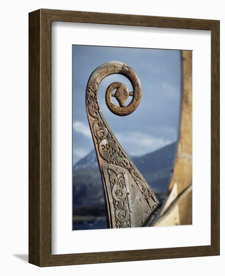 Detail of the Replica of a 9th Century Ad Viking Ship, Oseberg, Norway, Scandinavia, Europe-David Lomax-Framed Photographic Print