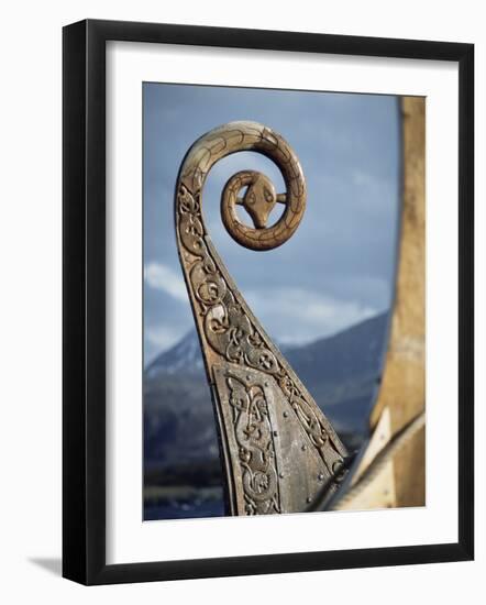 Detail of the Replica of a 9th Century Ad Viking Ship, Oseberg, Norway, Scandinavia, Europe-David Lomax-Framed Photographic Print