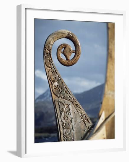 Detail of the Replica of a 9th Century Ad Viking Ship, Oseberg, Norway, Scandinavia, Europe-David Lomax-Framed Photographic Print