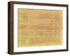 Detail of the Rhind Mathematical Papyrus, Hyksos Period, 15th Dynasty, circa 1550 BC (Papyrus)-null-Framed Giclee Print