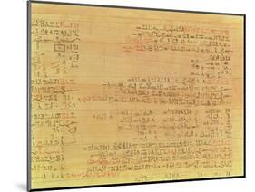 Detail of the Rhind Mathematical Papyrus, Hyksos Period, 15th Dynasty, circa 1550 BC (Papyrus)-null-Mounted Giclee Print