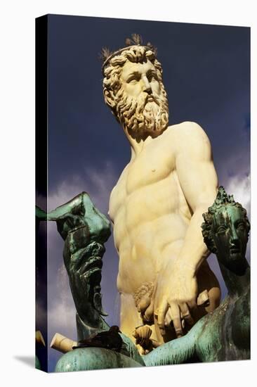 Detail of the Roman Sea God Neptune from Neptune Fountain by Bartolomeo Ammannati and Giambologna-Jon Hicks-Stretched Canvas