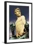 Detail of the Roman Sea God Neptune from Neptune Fountain by Bartolomeo Ammannati and Giambologna-Jon Hicks-Framed Photographic Print