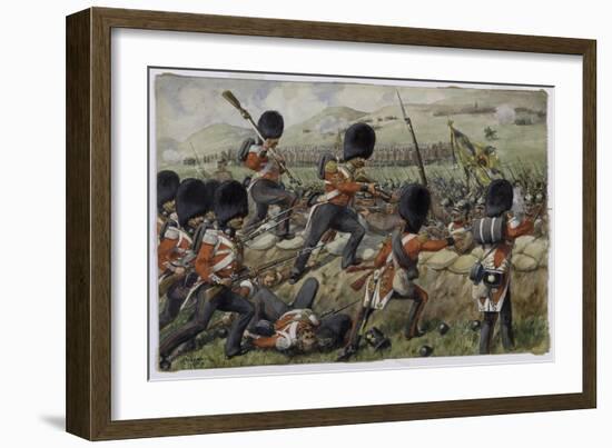 Detail of the Scots Fusilier Guards (Now Scots Guards) at the Battle of the Alma, Crimean War, 20…-Richard Simkin-Framed Giclee Print