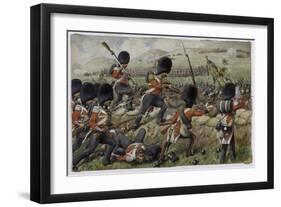 Detail of the Scots Fusilier Guards (Now Scots Guards) at the Battle of the Alma, Crimean War, 20…-Richard Simkin-Framed Giclee Print