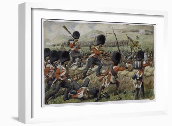 Detail of the Scots Fusilier Guards (Now Scots Guards) at the Battle of the Alma, Crimean War, 20…-Richard Simkin-Framed Giclee Print