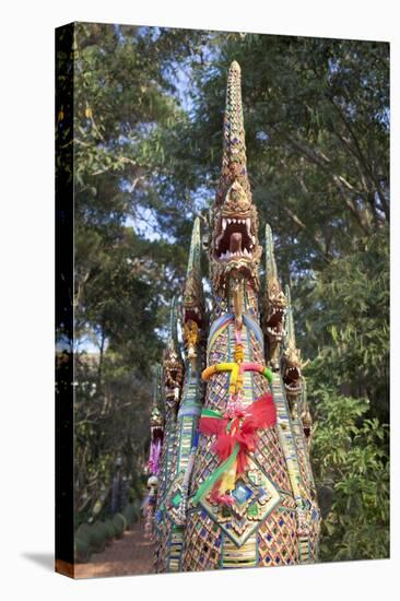 Detail of the Seven Headed Naga Guarding the 300 Steps to Wat Phrathat Doi Suthep, Thailand-null-Stretched Canvas