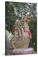 Detail of the Seven Headed Naga Guarding the 300 Steps to Wat Phrathat Doi Suthep, Thailand-null-Stretched Canvas