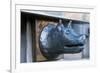 Detail of the she-wolf handle at the fence of Arch of Constantine, Rome, Latium, Italy-Nico Tondini-Framed Premium Photographic Print