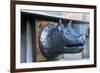 Detail of the she-wolf handle at the fence of Arch of Constantine, Rome, Latium, Italy-Nico Tondini-Framed Premium Photographic Print